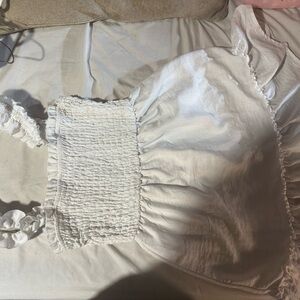 Lily Rose Ivory Smocked Top